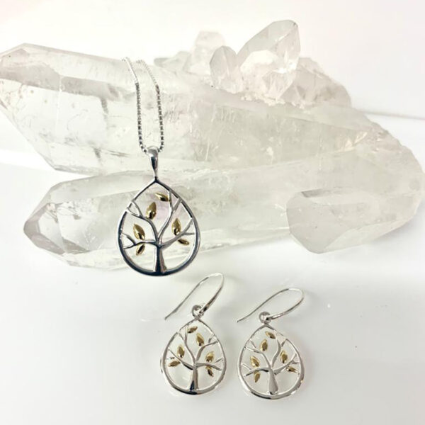 Tree of Life Drop Pendant and Earrings, Tree of Life, Pendant, Earrings, Earth Design