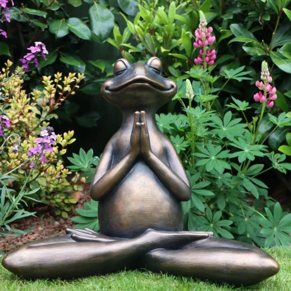 Meditating Yoga Frog Statue - Image 3