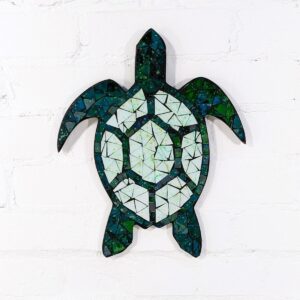 Green Glass Mosaic Turtle