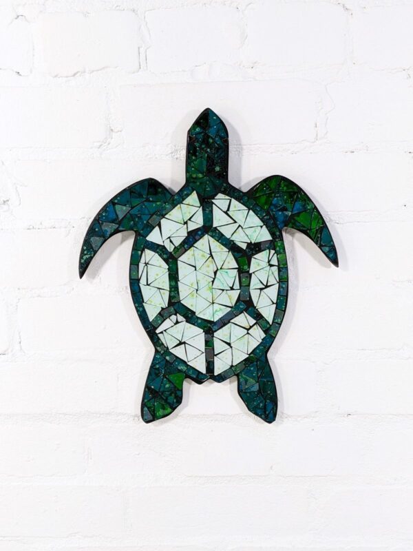 Green Glass Mosaic Turtle