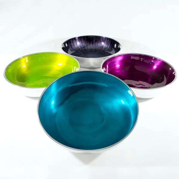Aqua Blue Recycled Aluminium Bowl - Image 3