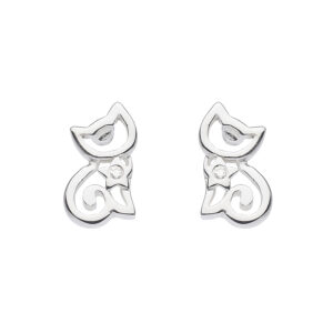 Dinky Dew Cat CZ Stud Earrings