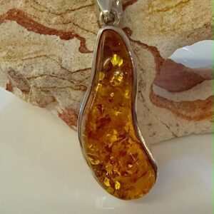 Amber & Sterling Silver Pendant