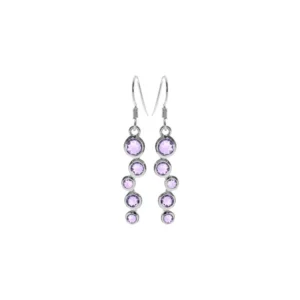Lola Amethyst & Silver Drop earrings