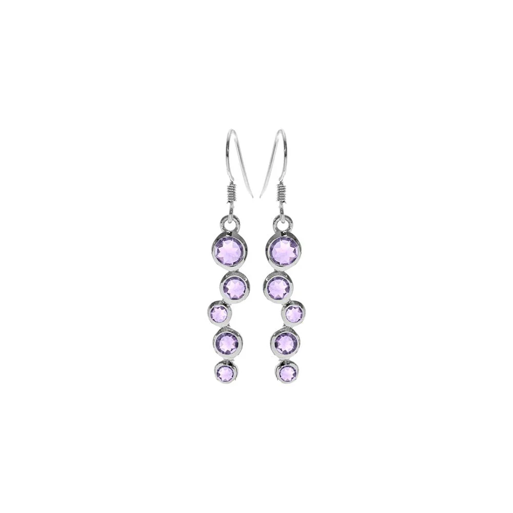 Lola Amethyst & Silver Drop earrings