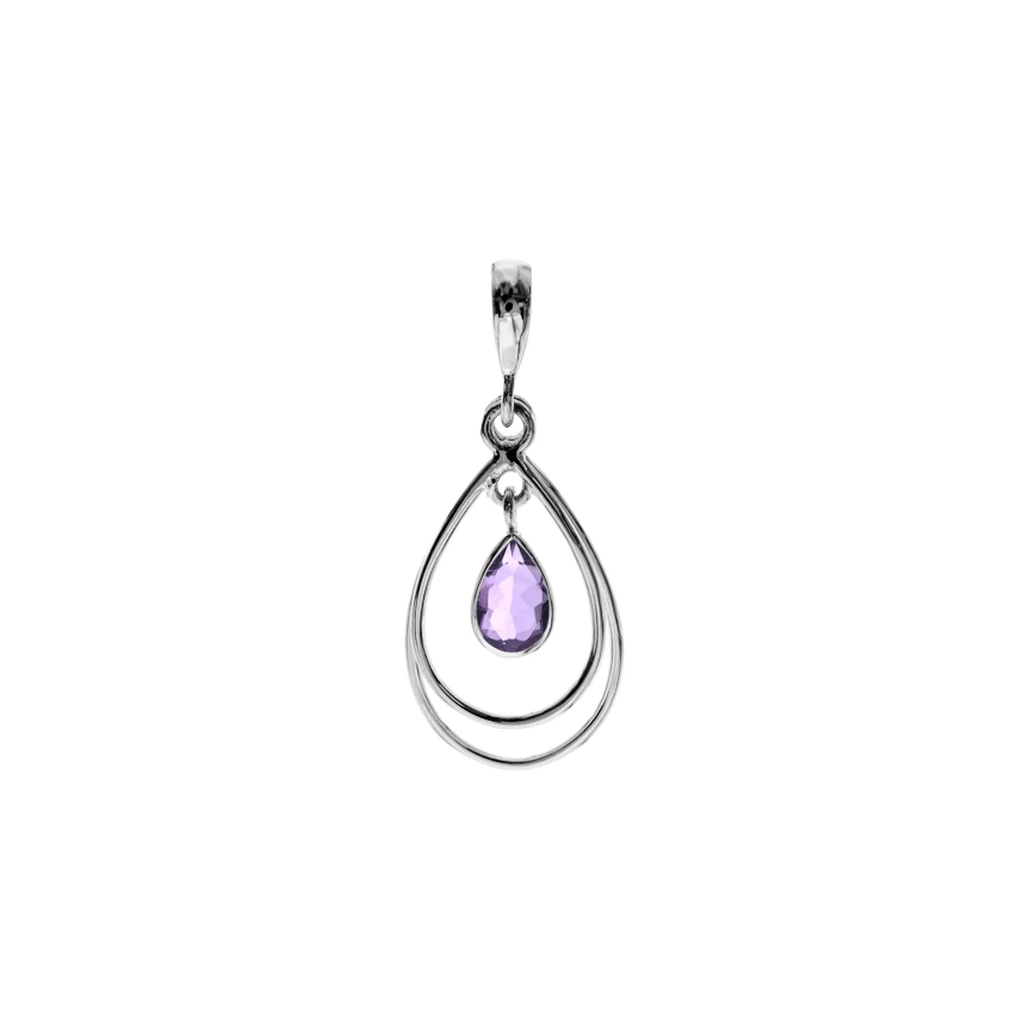 Ivy Teardrop Amethyst & Silver Drop Earrings - Image 2