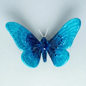 Brushed Aqua Recycled Aluminium Butterfly