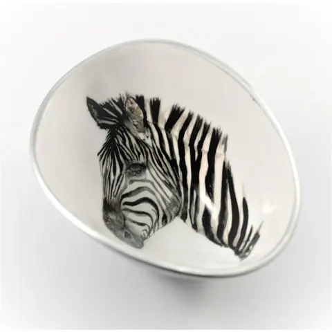 Recycled Aluminium Zebra Oval Bowl - Image 3