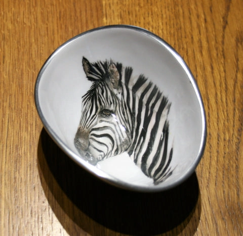 Recycled Aluminium Zebra Oval Bowl