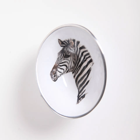 Recycled Aluminium Zebra Oval Bowl - Image 2